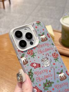 1pc Christmas Element Design Fashionable White Phone Case With Anti-Fall, Scratch-Resistant, Full-Body Protection, Suitable For Travel Lovers, Halloween Gift, Compatible With IPhone XR/11 Pro Max/7P/8P/12 Pro/12 Pro Max/13 Pro/13 Pro Max/14 Pro/14 Pro Max/15 Pro/15 Pro Max/14/15Plus/16E/16 Pro/16 Pro Max/SMART8/Galaxy A55/Galaxy A15/Galaxy S23/S24/S25 Ultra - White - View 3