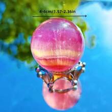 1pc Rainbow Fluorite Crystal Ball - Vibrant Watermelon-Shaped Natural Gemstone Decor, Home Accents And Unique Gift Idea - 5-6cm - View 10