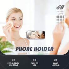 1pc, 40pcs Classic Silicone Suction Cup Double-Sided Handheld Selfie Stick And Stand, Multi-Function Sticky Phone Holder, Reusable Sticky Pad For Phone Stand Or Grip, For Selfie, Video Etc. - Easy Stick, Easy Clean, Suitable For IPhone And Android - Ideal For Shower, Video Recording And Photography Compatible With IPhone, Android Phone, Gift For Birthday, Family, Friends Phone Accessories