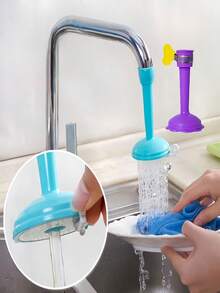 2-częściowa, regulowana, rozsuwana głowica prysznicowa 360 stopni, odpowiednia do łazienki, kuchni, pralni, kompatybilna ze standardowymi kranami, łatwa instalacja, trwała silikonowa konstrukcja, odpowiednia do domu, hotelu, spa, modernizacji łazienki, modny design, przedłużacz kranu z systemem filtracji wody - Wielokolorowe - Zobacz 2