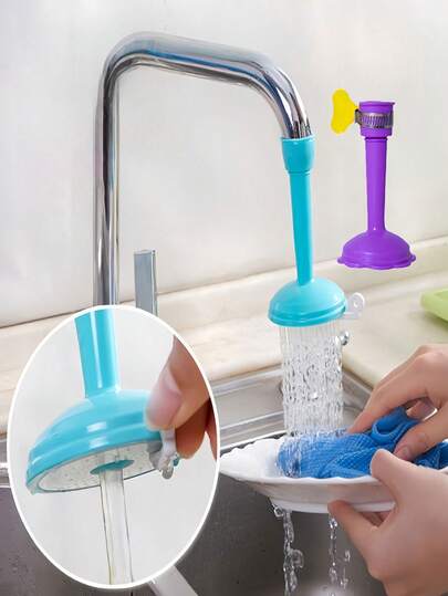 2个360度可调节伸缩花洒头，适用于浴室、厨房、洗衣房，兼容标准水龙头，安装简便，耐用硅胶材质，适用于家庭、酒店、水疗中心、浴室升级，时尚设计，带水过滤系统的水龙头延长器