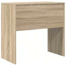 Escritorio Larryhot Roble Sonoma 80 x 40 x 76 cm Madera de ingeniería, resistente y duradera, fácil de montar, estilo decorativo, bonito y práctico. - Marrón - Ver 6