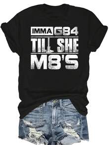 Camiseta de mujer y unisex de verano casual, transpirable y de personalidad con cuello redondo y manga corta, estilo urbano y versátil, adecuada para adolescentes y adultos - Negro - Ver 1