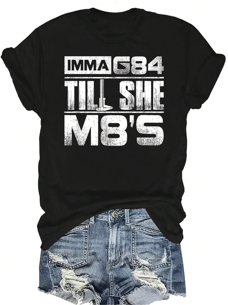 Camiseta de mujer y unisex de verano casual, transpirable y de personalidad con cuello redondo y manga corta, estilo urbano y versátil, adecuada para adolescentes y adultos - Negro - Ver 1