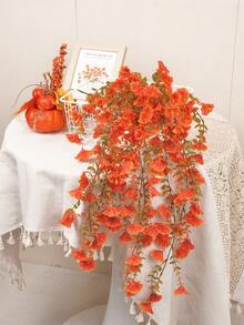 1PC Artificial Flowers Outdoor Silk Morning Glory Simulated Flowers Eucalyptus Leaves, UV Resistant Realistic Hanging Flowers, Wedding Home Office Garden Decoration Birthday Decoration Anniversary Decoration Festival Decoration Graduation Decoration - Multicolor - View 5