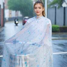 Płaszcz przeciwdeszczowy na rower, jednoczęściowy, zapewniający pełne pokrycie, lekki i łatwy w przechowywaniu, podwójny daszek skutecznie zapobiega deszczowi, odpowiedni dla nastolatków i dorosłych