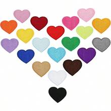 20 Pcs Heart Patches Iron On Heart Patches Clothes Dress Hat Jeans Backpack Mixed Color
