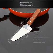 Spatule à chocolat en acier inoxydable, pelle à pizza avec manche en bois triangulaire, coupe-fromage, ustensiles de cuisson - Multicolore - Voir 5