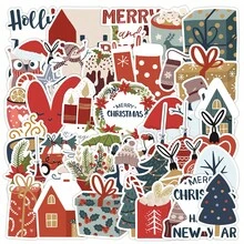 50 pegatinas lindas de dibujos animados de comida navideña, calcomanías de galletas, pasteles y caramelos, decoraciones para crear ambiente festivo para fiestas navideñas