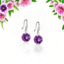 MONALLY 1pair Elegant Silver Cubic Zirconia Drop Earrings Glitter Style Women's  Parties - 耳環 - 查看 6