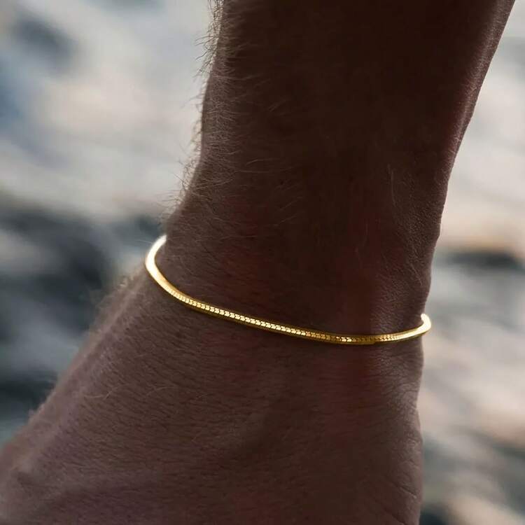 Simple Silver Color Stainless Steel Twist Chain Bracelet For Men Hip Hop Jewelry - Silver - View 8