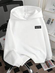 Tween Boy Letter Graphic Print Warm Sweatshirt - White - View 2