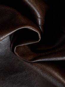 2025新款男士皮夹克春秋季休闲通勤商务翻领软PU外套 - 棕色 - 查看 8