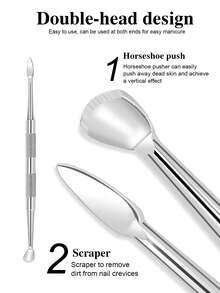 High Quality Cuticle Pusher, Double-Ended Slanted Cuticle Nipper, Nail Care Tool For Manicure, Essential For Nail Technicians - Multicolor - View 4