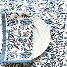 Jodur Blue 100% Cotton Fall Cloth Designer Dinner Napkins, Handblock Print, Washable Durable Linen For Everyday Use Weddings Parties Outdoors I 20 X 20 Inches I Set Of 4,18301849 - 紫色 - 查看 2