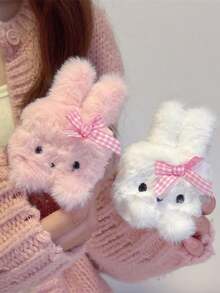 Rosa Plüsch Schleife Herz Hasenohren Kopfhörer Hülle für AirPods 1/2, AirPods Pro, AirPods 3, AirPods Pro (2. Generation) - Pink - Übersicht 5