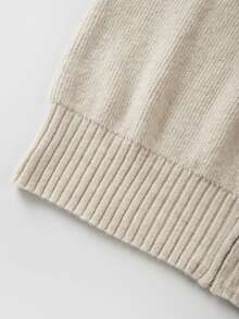 POUR LA BEAUTÉ Nouveau cardigan tricoté à col rond et fermeture éclair de couleur unie pour le printemps et l'automne, doux, élégant et décontracté à la coréenne, ample et polyvalent pour les sorties et les déplacements, nouveau vêtement pour femme au printemps, Nouvel An - Nude - Voir 8