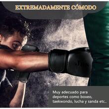 Jasonwell Guantes de Box 10 12 14 16 Oz para Entrenamiento y Costal - Protector Bucal Incluido - Absorción de Impactos para Boxeo, Kickboxing y Gym - Negro - Ver 12