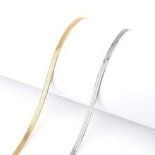 Collar de cadena con hoja de acero inoxidable de 4 mm, collar gargantilla minimalista de estilo europeo de moda para hombres y mujeres, parejas