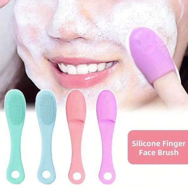 5pcs Silicone Nose Pore Blackhead Cleansing Brush - Soft Bristle Facial Cleansing Brush, Gentle Exfoliating Massager Tool, Ergonomic Handle, Soft Pore Blackhead Removal Tool, Facial Care, Facial Cleansing Brush, Blackhead Extractor, Fun Design, Streamlined Handle, Facial Cleansing Brush, For Gentle Blackhead Removal And Facial Exfoliation, Nose Cleaner