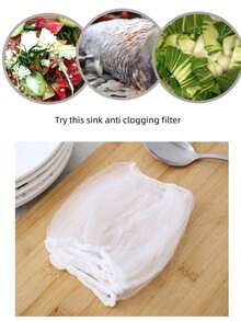 100 pièces Sac-filtre jetable pour évier de cuisine - Filet de passoire pour évier pour collecter les déchets alimentaires et les restes dans l'évier