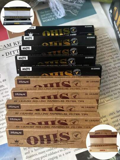 768 fogli di cartine per sigarette + 768 filtri monouso/1 scatola 110mm 32 fogli + 32 fogli/libretto filtri monouso + accessori per arrotolare a mano - cartine non candeggiati - carta gommata naturale araba - cartine 110MM - carta per sigarette classica extra sottile che brucia in modo uniforme. Regali di Natale, regali di Ognissanti, vari regali di compleanno.