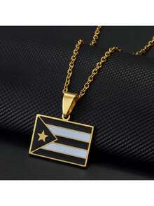 1pc PR Puerto Rico Pendant Necklaces For Women Girls Stainless Steel Hawaii Guam Guadeloupe Mayotte Hibiscus Flowers Jewelry