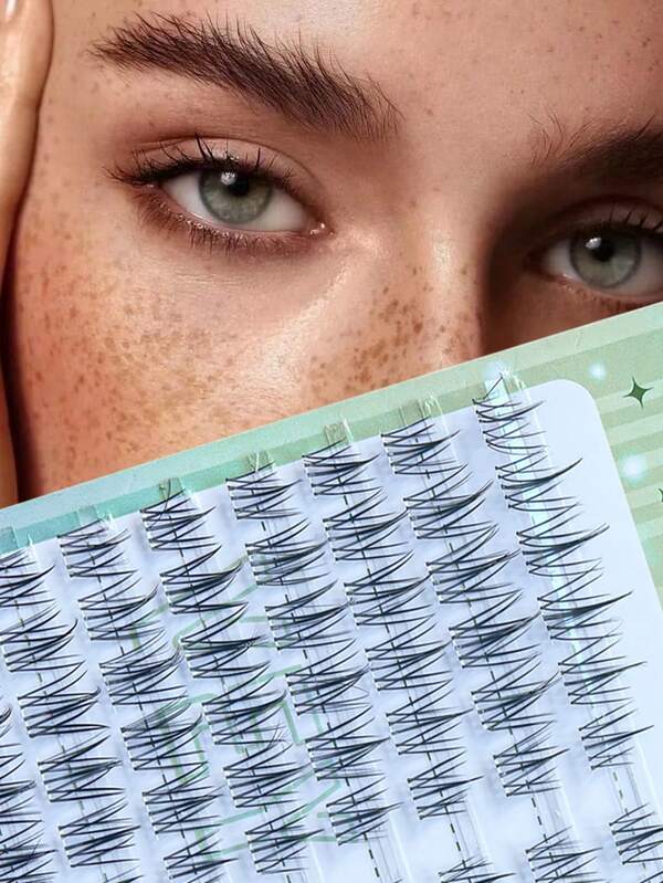 120PCS Sunflower False Eyelashes Wispy Fluffy Natural Volume Cat Eye Effect Daily Makeup Reusable Easy Apply Beginner Friendly