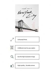 1 张无框纽约市黑白和腮红粉色海报、纽约天际线印刷品、布鲁克林大桥复古墙面艺术、复古都市少女美学装饰，适用于卧室、宿舍、公寓、派对装饰和礼物选择、城市景观海报、卧室房间装饰、大学宿舍必备品、旅行主题墙面艺术、都市家居装饰 - 彩色 - 查看 6