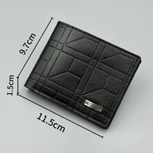 1 pieza Cartera de hombre de moda de negocios con diseño de grano de árbol y cierre de cremallera de PU para tarjetas de crédito y monedas, diseño único de botón con cremallera, regalo ideal para amantes y padres