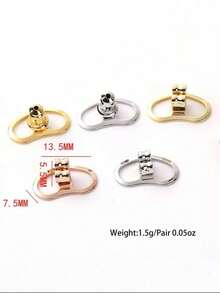 1 Pair Of European And American Fashionable And Simple Copper Pig Nose Ear Studs, Ear Blockage Auxiliary Device, Anti-Sagging DIY Accessory, Ladies' Ear Blockage, Festival Gift, Daily Use