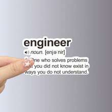 工程师乙烯基贴纸 - 10.41x6.1 厘米自粘贴纸，适用于汽车、卡车、笔记本电脑和窗户 - 耐用乙烯基材料，白色背景黑色文字，汽车乙烯基贴纸，剪贴簿用品，趣味贴纸，笔记本电脑贴纸，Kindle 手机贴纸 - 彩色 - 查看 10