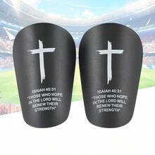 1 Pair Cross Pattern Football Shin Guards - Durable Football Gear, Fashionable Design, Comfortable, Unisex Football Accessory