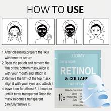 Xioimy 8 片装 10X 视黄醇和胶原蛋白修复面膜，注入透明质酸、维生素 A、C、E，提供保湿、抗皱、紧致、保湿、亮白，非常适合疲劳暗沉的皮肤，面部护理，面膜 - 藍色 - 查看 8