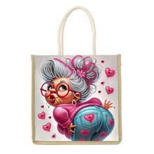 5D DIY Diamond Painting Kit - Handbag, Kissing/Funny Grandma/Cleopatra And Owl/Princess And Unicorn, Special Shaped Canvas Tote Bag For Art Craft, Shopping And Storage, Gift, Travel, Ideal For Women, Friends And Family, Suitable For Birthday, Wedding, Thanksgiving, Christmas, New Year And Party - Multicolor - View 13
