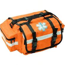Bolsa de primeros auxilios vacía para traumatismos médicos de emergencia, organizador de bolsa de primeros auxilios EMS EMT, bolsa de hombro 17 x 11 x 7 pulgadas - Naranja - Ver 13