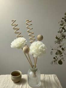 9件套藤条香薰套装，藤条香薰扩香器及替换花材，适用于家居及办公装饰，天然色