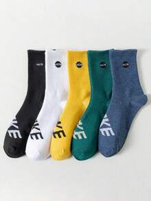 1/5 Pairs Set Solid Nice Brand Men Short Socks (Random Mixed) - Multicolor - View 8