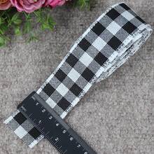1pc Plaid Burlap Ribbons Wired Edge Tape Christmas Ribbon For Gift Wrapping DIY Hair Bows Christmas Decoration