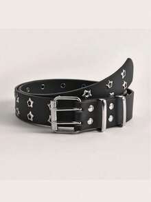 1PC Punk Style Star Double Breasted Belt, Korean Version Jeans, Fashionable Decorative Pants Belt, Corns Belt Autumn-Winter Accessories,Suitable For Teens, Youth,Men,Casual, Outdoor, Athletic, Vacation, Graduation Gifts, Birthday, Daily Wear