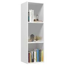 Librería/Mueble TV Larryhot Blanco 36x30x114 cm Madera industrial, resistente y duradera, fácil de montar, estilo decorativo, adecuado para guardar adornos, figuras, libros, pequeños objetos, etc. - Blanco - Ver 3