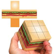 [Smooth ] Creative 3x3x3 Magic Cube, 2nd Gen Hamburger Shape, Educational Puzzle Toy, Party Table Game Gift