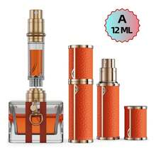 超纤维皮革包覆合金，优质旅行香水瓶，香水喷雾泵，从瓶底填充香水喷雾，可再填充迷你香水分配器/5ML 容量