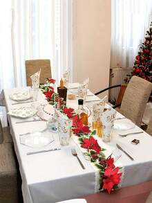 1 pieza Guirnalda de Navidad artificial - Flores y enredadera de bayas realistas con hojas verdes, fácil de colgar, perfecto para un ambiente festivo - Ideal para Navidad, aniversario, boda, cumpleaños, decoración de arcos y paredes