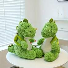 Sac à dos en peluche verte en forme de dinosaure, poupée interactive à mâcher, soulagement de l'anxiété, compagnon de sommeil, poupée à mâcher durable, poupée en peluche, poupée animal en peluche