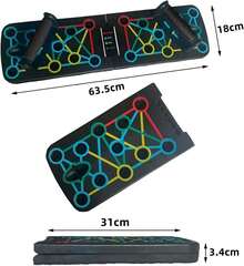 Tabla Push Up Plegable, Push Up Board para Hacer Lagartijas, Portátil Antideslizante Soporte para Flexiones, Tablero Multifuncional para Pecho/Hombros/Espalda/Tríceps, Equipo para Ejercicio en Casa - 1 - Ver 8
