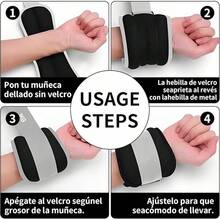 Polainas para Tobillo 1kg, 2 pcs Pesas Para Tobillos, Gimnasio Polainas para Muñecas, Polainas Ajustables de Peso, Correr y Entrenamiento de Fuerza para Mujeres Hombres - Negro - Ver 10