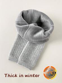 1件装女童连裤袜，婴儿幼儿打底裤，儿童七分裤长，加厚保暖，冬季款式，适合外穿和日常穿着