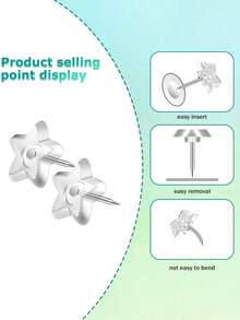 50pcs/100pcs Star-Shaped Plastic Clear Thumb Tacks With Plastic Box, For Bulletin Board, Photo, Map, Poster Decoration, Home, School, Office Use