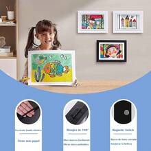 2pcs Marco para Dibujos Niños, Marcos de fotos de galería, Marcos para Cuadros, Gire la tapa Marco de arte magnético para niños Se puede colgar horizontal o verticalmente12.9 * 8.6 * 1.18 in (Negro) - Azul y rosa - Ver 4